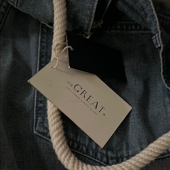 THE GREAT. Blue Flare Jeans with Rope Belt - Picture 3 of 7